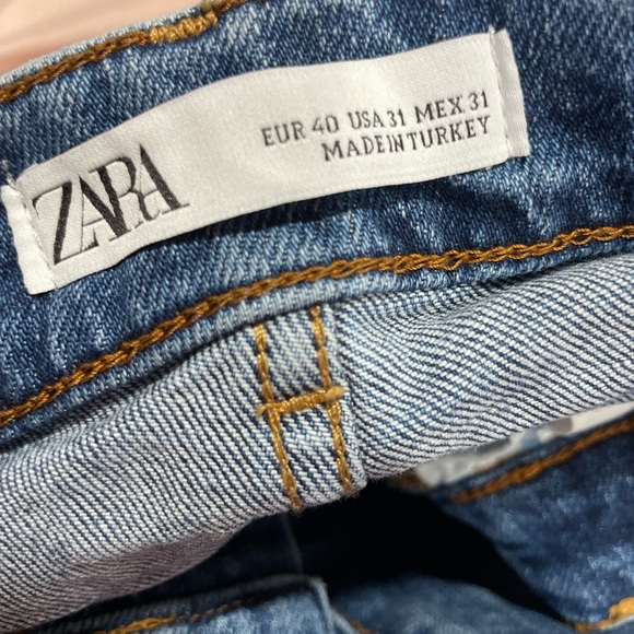 Zara Men's Distressed Blue Skinny Jeans - Picture 3 of 4